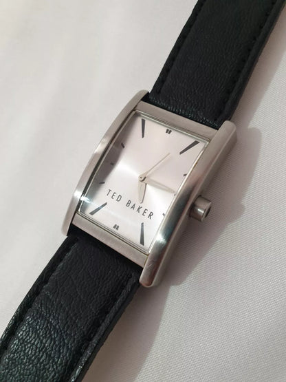 TED BAKER TB009SL Black Leather Strap Quartz Wristwatch