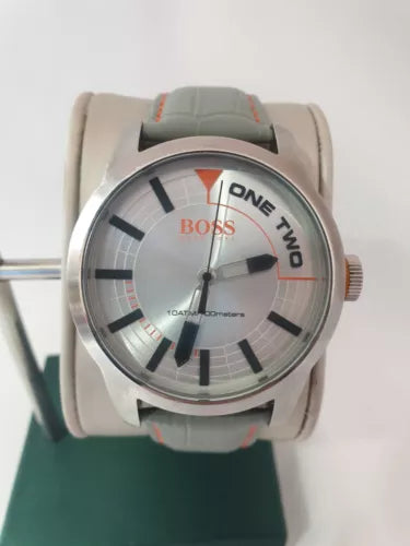 *RARE* 44MM MENS SILVER DIAL HUGO BOSS ORANGE TOKYO WRIST WATCH HB.268.1.14.2788