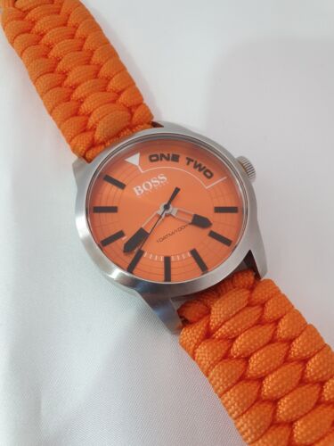 *RARE* 44MM MENS ORANGE DIAL HUGO BOSS ORANGE TOKYO WRIST WATCH HB.268.1.14.2788