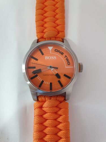 *RARE* 44MM MENS ORANGE DIAL HUGO BOSS ORANGE TOKYO WRIST WATCH HB.268.1.14.2788