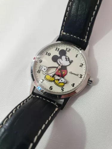 1990s Mens Womens Vintage 34mm Ingersoll Disney Mickey Mouse Wrist Watch ZR26164