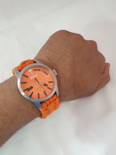 *RARE* 44MM MENS ORANGE DIAL HUGO BOSS ORANGE TOKYO WRIST WATCH HB.268.1.14.2788